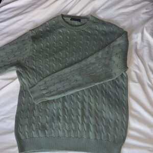 Brandy Melville John Galt Green Cable knit Crewneck Sweater
